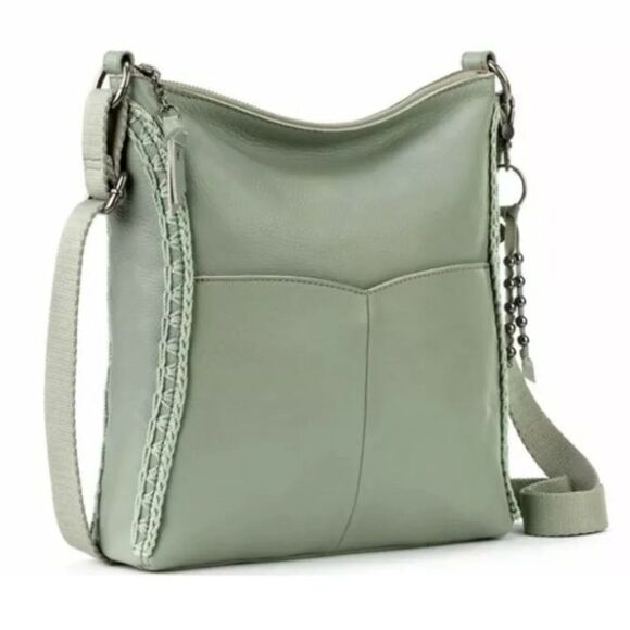 The Sak Lucia Honeydew Leather Crochet Crossbody Purse - Picture 1 of 16